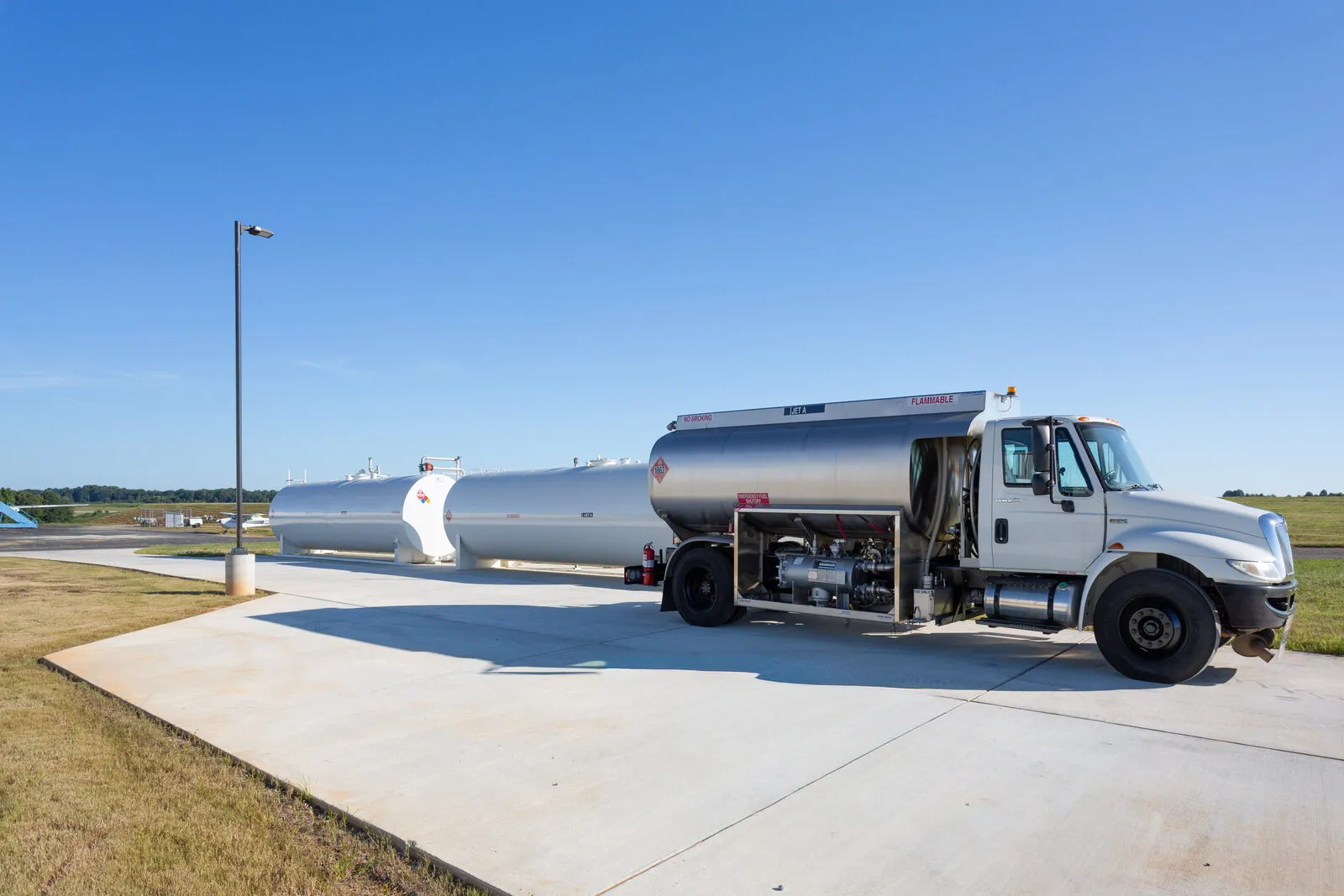 Causey Aviation Jet-A fuel truck on the ramp at Piedmont Triad International Airport