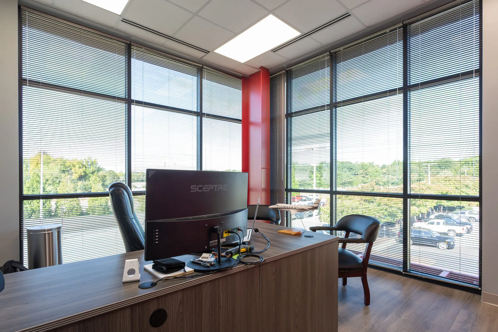 Private office space overlooking the ramp at Causey Aviation KGSO